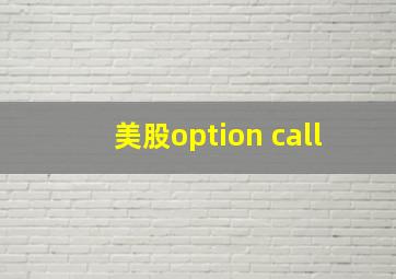 美股option call